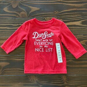 5/$20 NEW 12M Boys Dear Santa Nice List Christmas Tee
